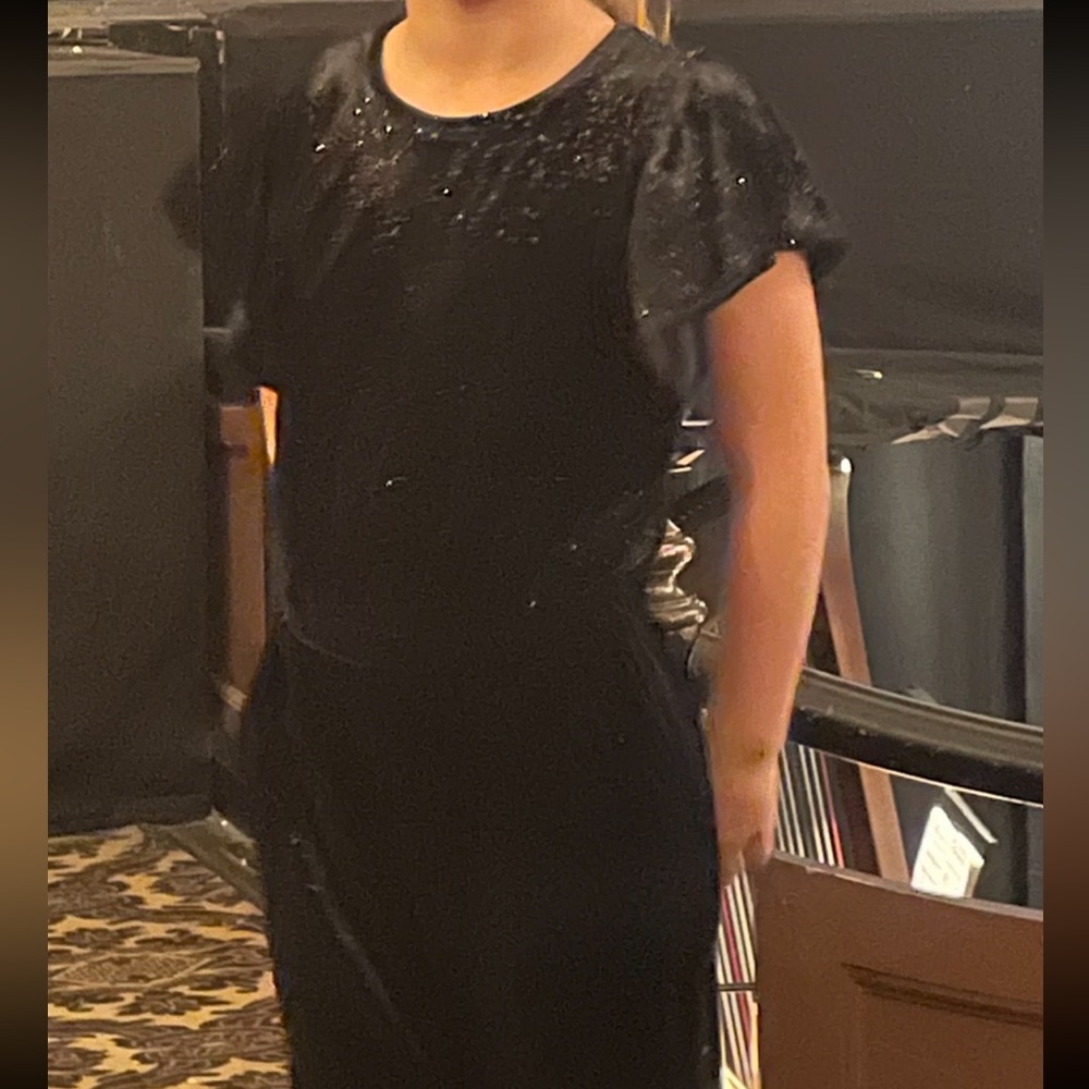 Crew cuts girls size 10 jumper black velvet with silver sparkle